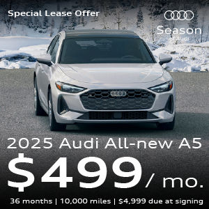 A silver A5 in the snow.